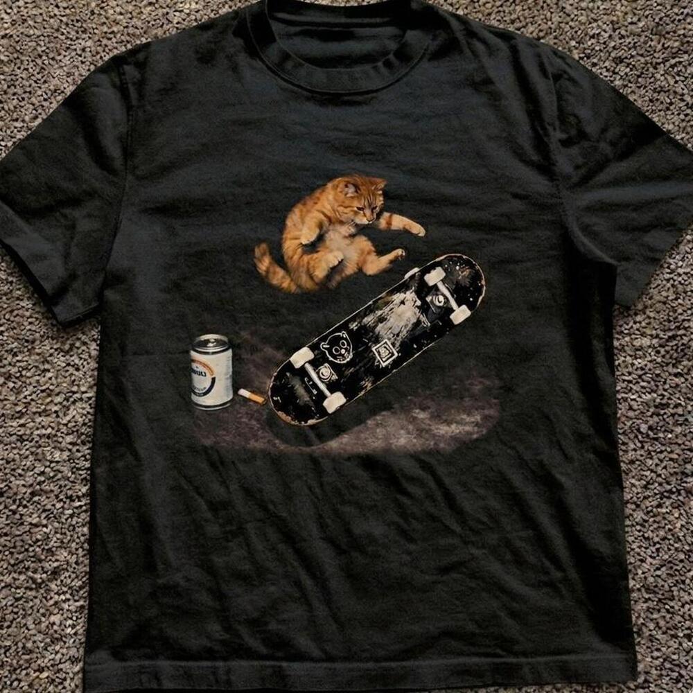 Black Cat Skateboarding T-Shirt